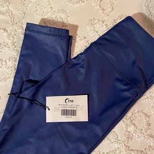 Zyia Blue Metallic Leggings
